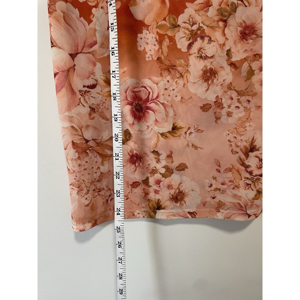 Johnny Was Jade Top Womens M Pink Floral Mesh Sheer Colorful Art To Wear - Picture 5 of 6